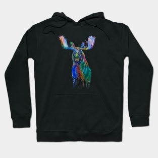 Moose Lover Watercolor Hoodie